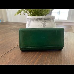 Green leather wallet